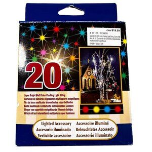 Lemax Village Lights Battery 20 Super Bright Multi Color Flashing Light String